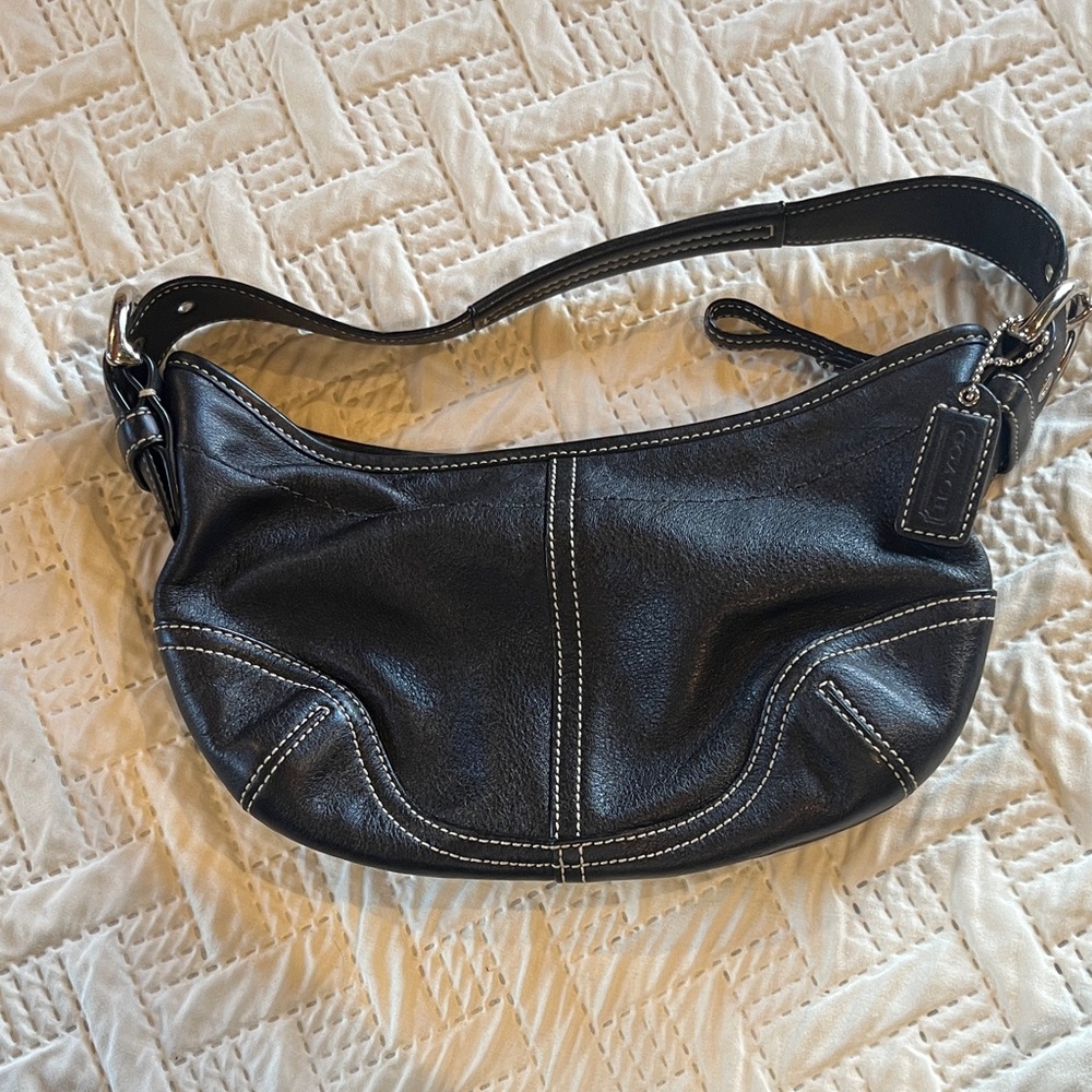 Coach Black Leather Shoulder Bag